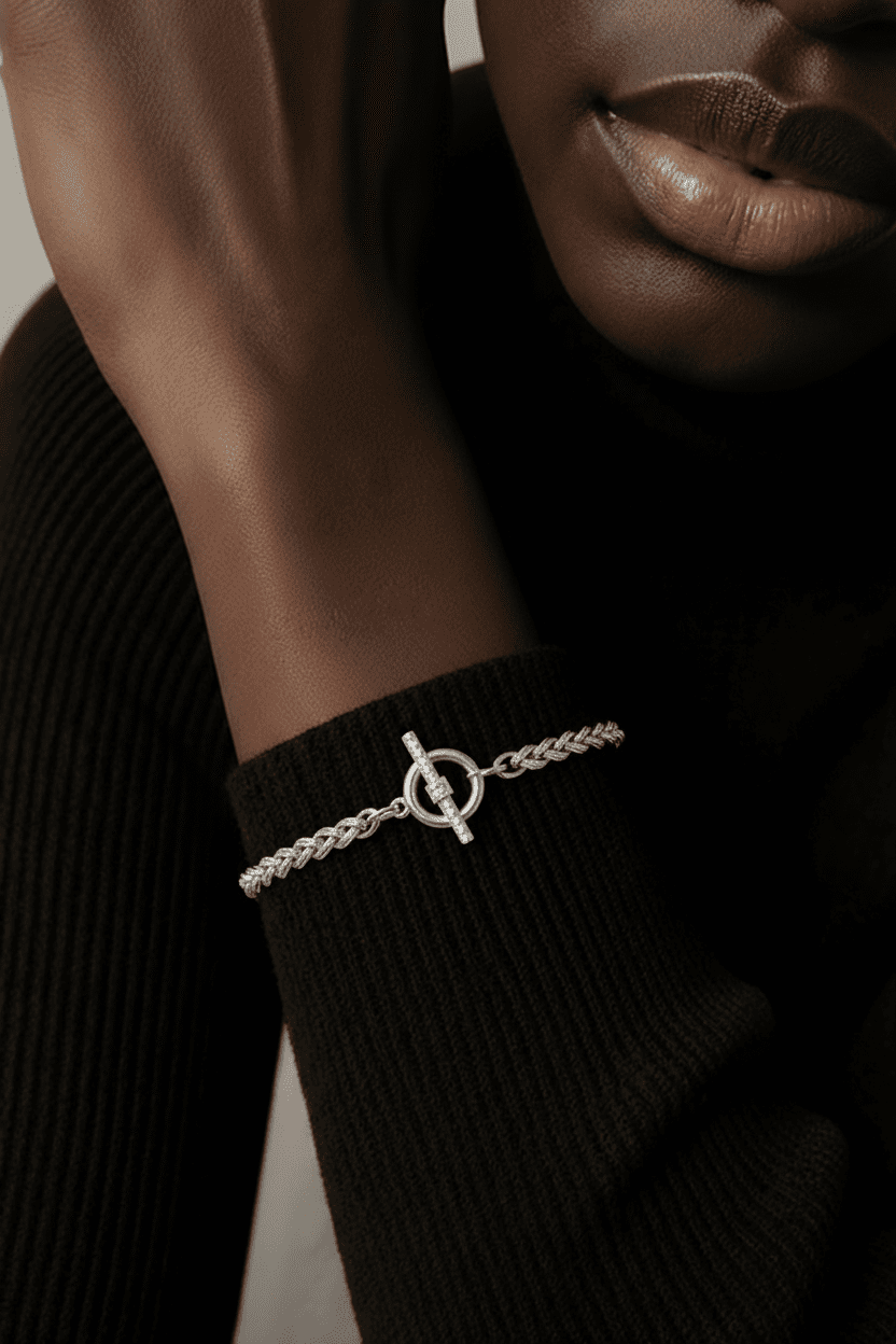 Classic Cable Chain Bracelet with Toggle Clasp - All Seasons Curves