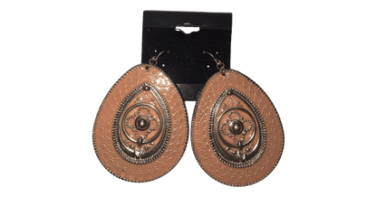 Bohemian Statement Teardrop Dangle Earrings with Ornate Metalwork - All Seasons Curves