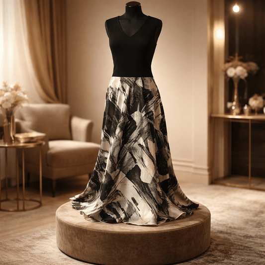 Slightly worn DKNY Sleeveless Mixed - Media Abstract Print High - Low Midi Dress Size L - All Seasons Curves