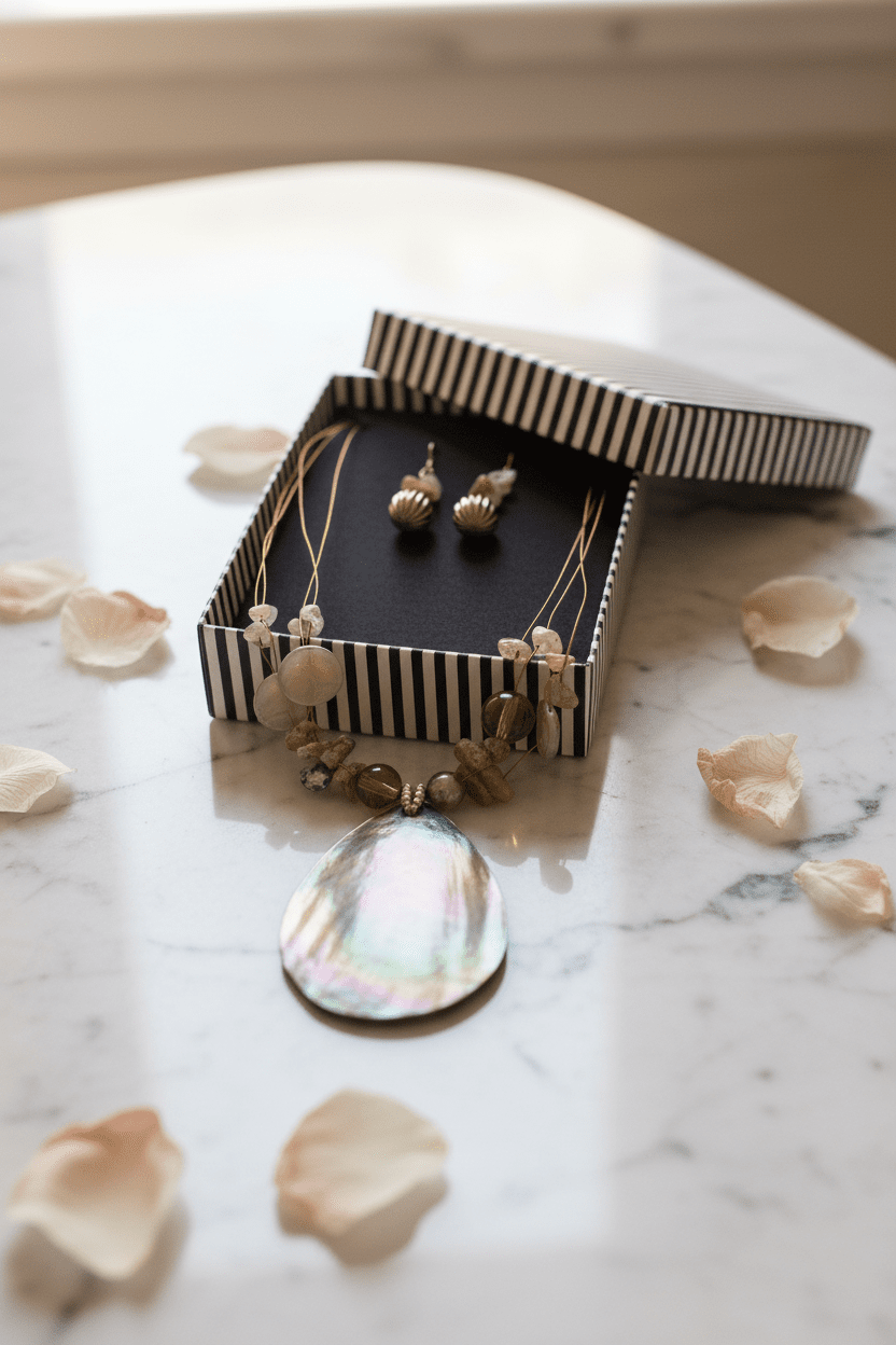 Iridescent Abalone Jewelry Set - All Seasons Curves