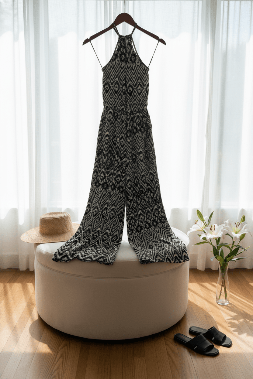 Small NWT Romeo & Juliet Sleeveless Halter Neck Wide - Leg Jumpsuit - All Seasons Curves