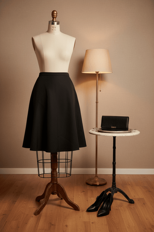 Brand New JS Boutique Petit Black A - Line Midi Skirt in size 8 - All Seasons Curves