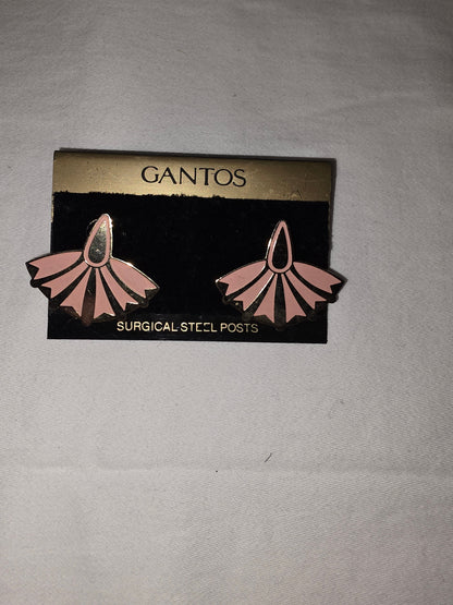 Gantos Pink & Silver - Tone Fan Stud Earrings with Surgical Steel Posts - All Seasons Curves