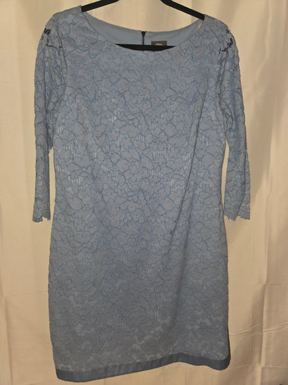 Slightly used Vince Camuto Light Blue Floral Lace Sheath Dress size 12 - All Seasons Curves