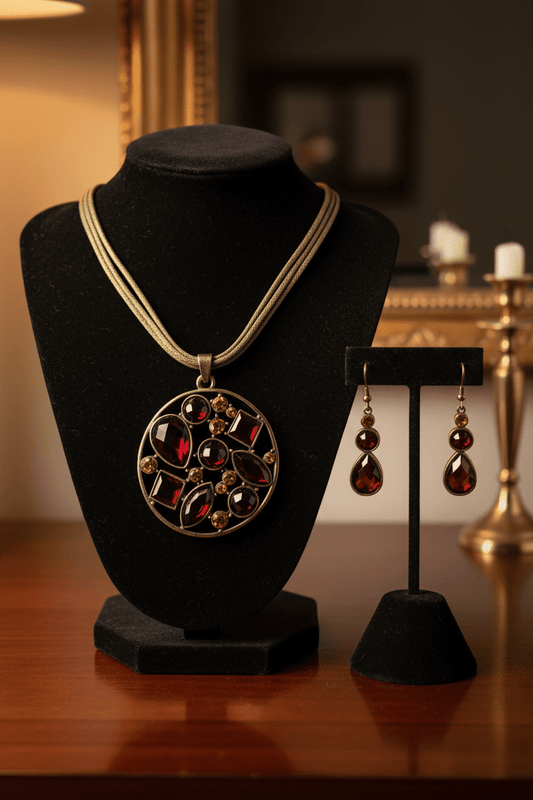 Chic Multi - Stone Statement Jewelry Set - All Seasons Curves