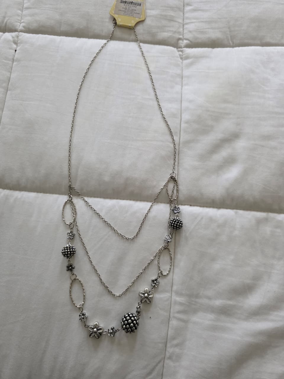 Elegant silver - tone, multi - strand layered statement necklace - All Seasons Curves