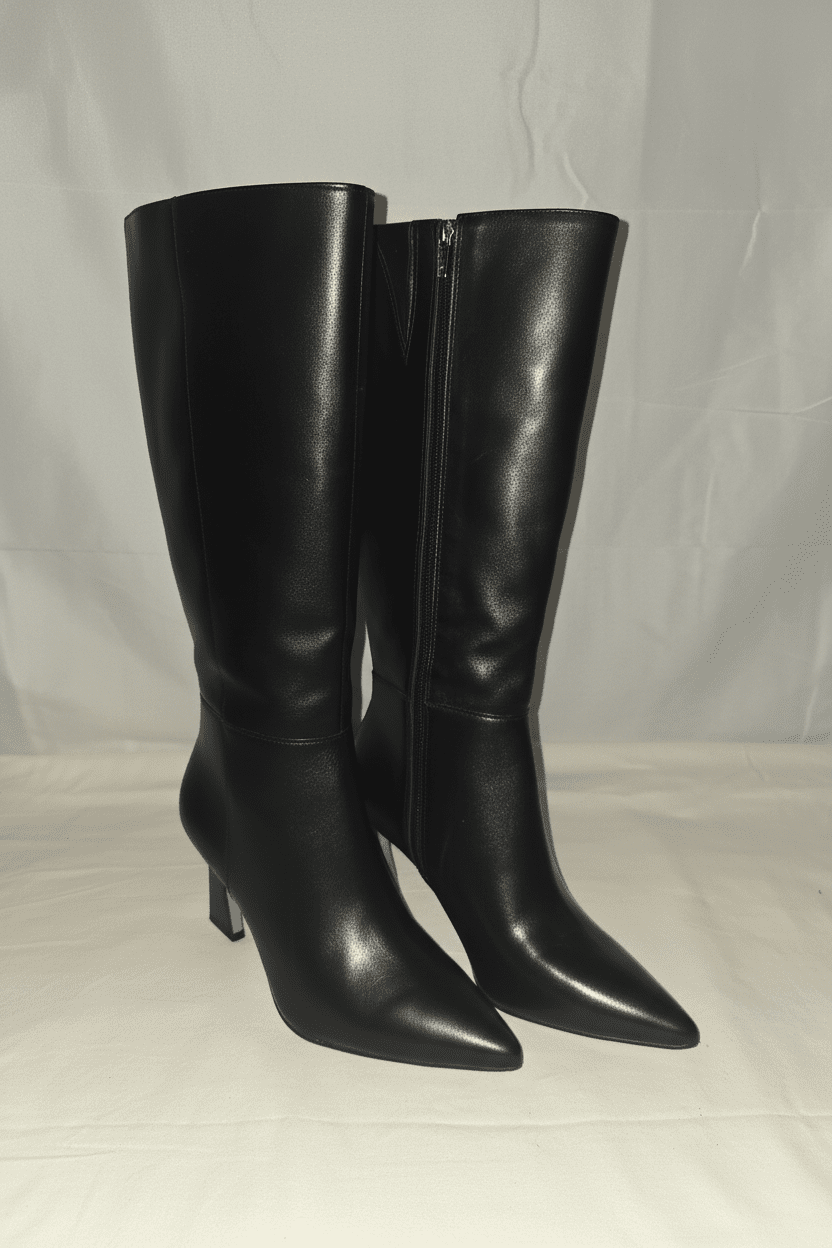 Vince Camuto sleek black pointed - toe knee - high boots - All Seasons Curves
