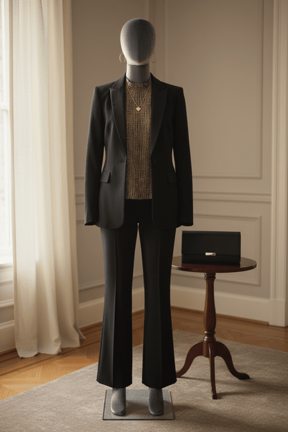 Chic Crushed Metallic Gold & Black Plissé Mock - Neck Sleeveless Top Size Large - All Seasons Curves