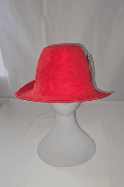 Vibrant Red Felt Cloche Bucket Hat - All Seasons Curves