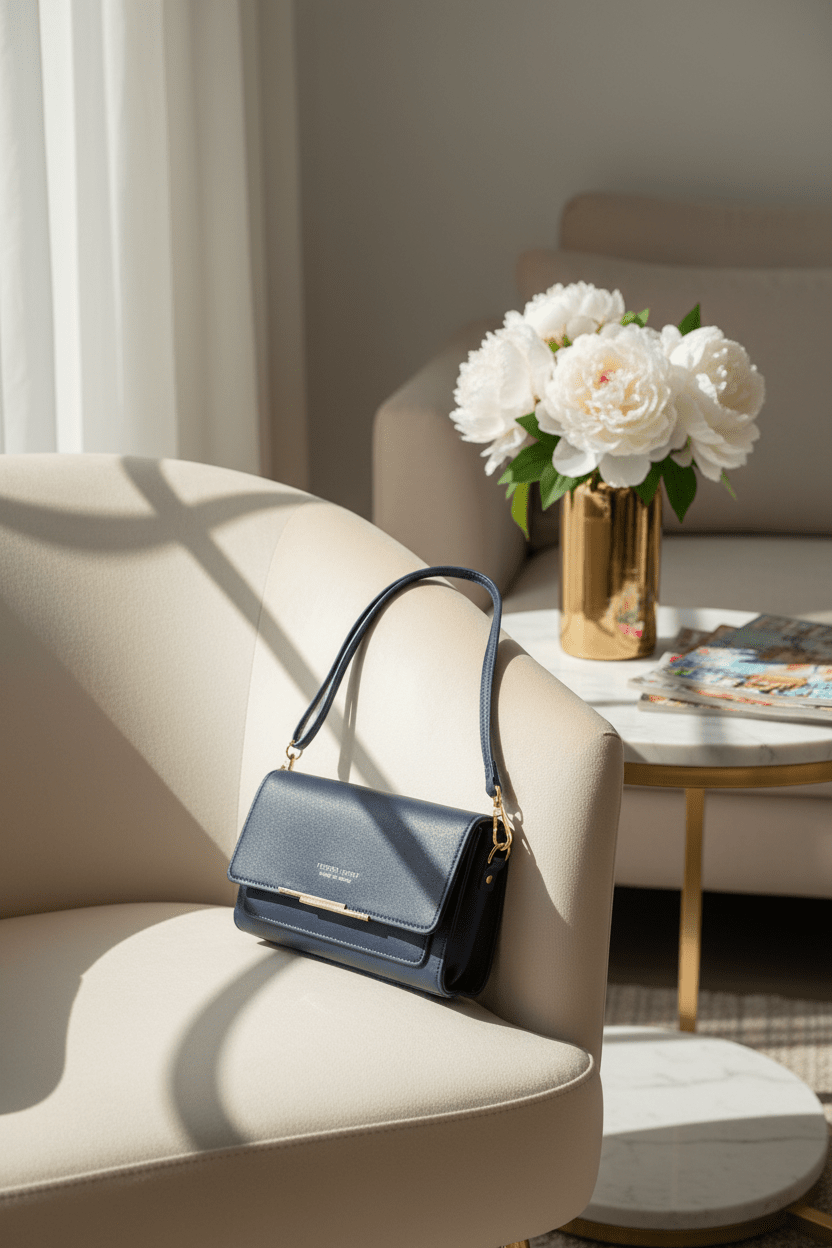 Minimalist Charcoal Gray Faux Leather Crossbody Flap Bag - All Seasons Curves