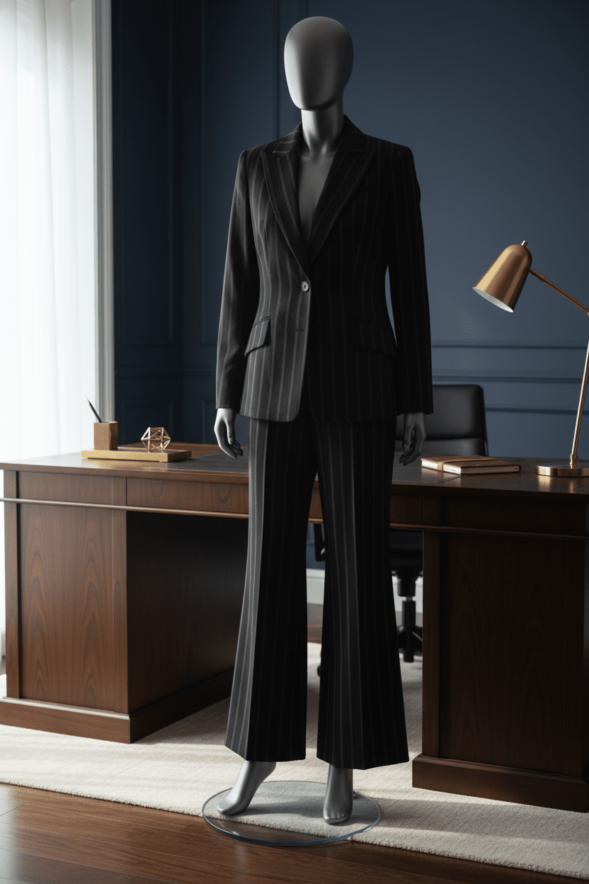 Brand New Anne Klien 2pc Pinstripe Suite Set - All Seasons Curves