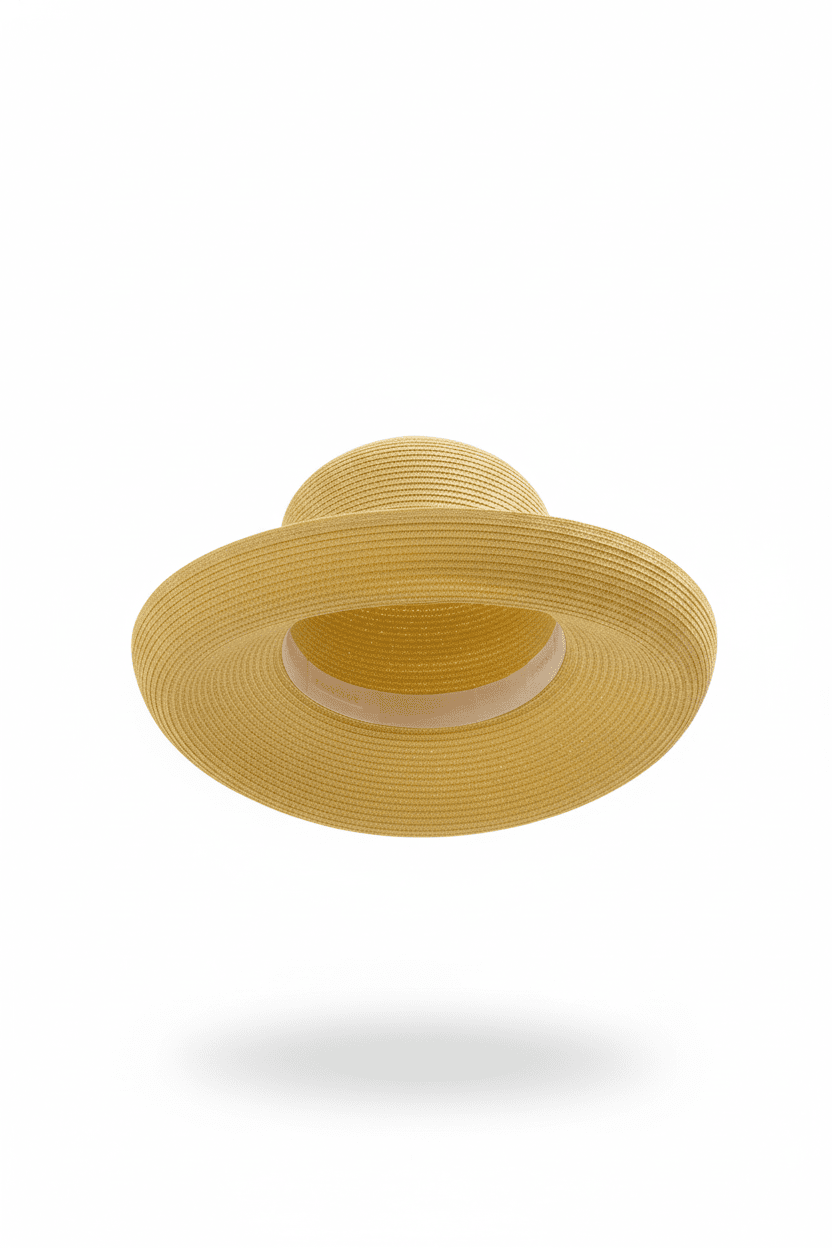Bright Yellow Woven Straw Cloche Bucket Hat - All Seasons Curves